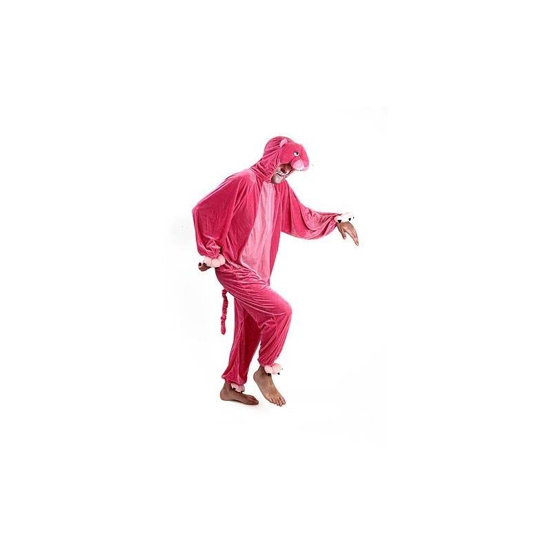 Déguisement Panthère rose - Unique, Adulte Homme, Rose, Fausse fourrure, Polyester, Fermeture éclair, Large, Mascarade, Film, Coussiné, Standard, col_en_v,...