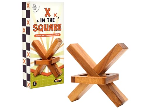 BSIRI Wooden Brain Teasers for Adults Logic Games Gift Puzzle and Mind Teasers for Senior of the Cross Out Tricky Games Wood IQ Puzzles Challenging to Open Trick Lock