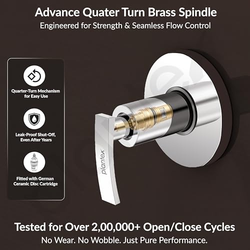 Image of Plantex 25 Mm Pure Brass Toilet Flush Valve With Teflon Tape & Wall Flange For Commercial & Residential Use-7 Year Warranty By (COL-1020-Chrome)