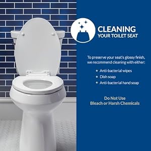 BEMIS 500EC 390 Toilet Seat with Easy Clean & Change Hinges, 1 Pack Round, Cotton White BEMIS 500EC 390 Toilet Seat with Easy Clean Change Hinges 1 Pack Round Cotton White