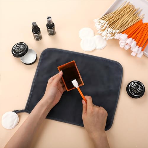Nuanchu 607 Pcs Card Cleaning Kit Trading Card Repair Kit Includes Cleaning Spray Polishing Paste Cotton Swab Cotton Disc and Microfiber Cloth with Instruction for Scratch Surface Care Tool Accessory by Nuanchu - Image 6