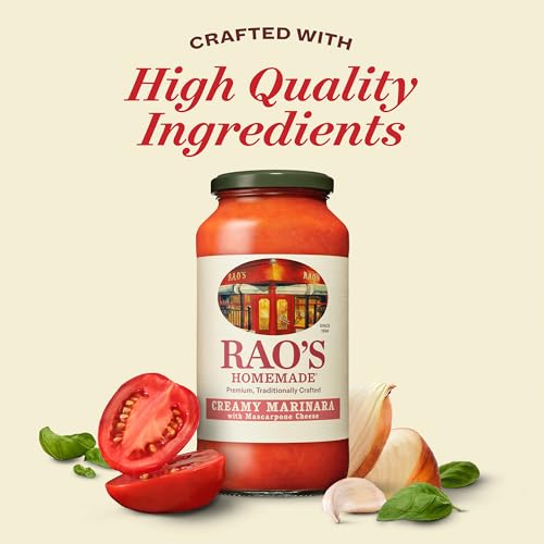 Image of Rao's Homemade Creamy Marinara Sauce with Mascarpone, 24 oz, Tomato Sauce, All Purpose, Premium Quality, Tomatoes from Italy and Olive Oil (Pack of 2)