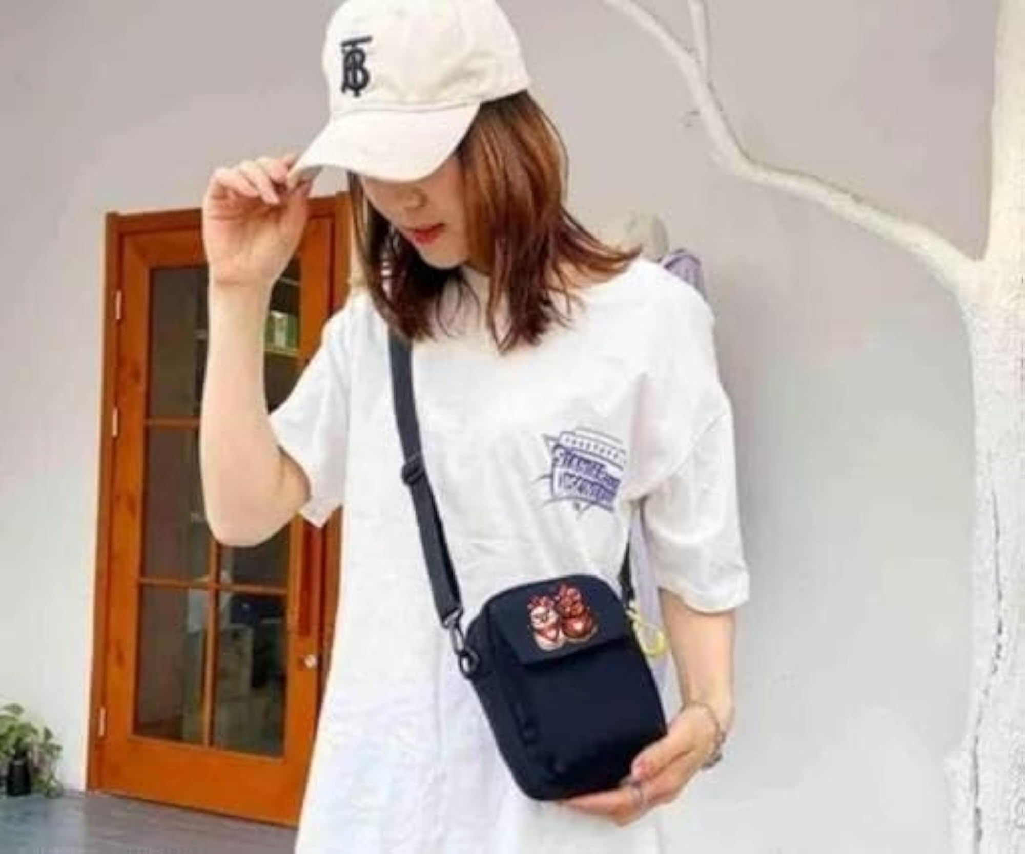Women's Handmade Cotton Canvas Sling Bag, Black