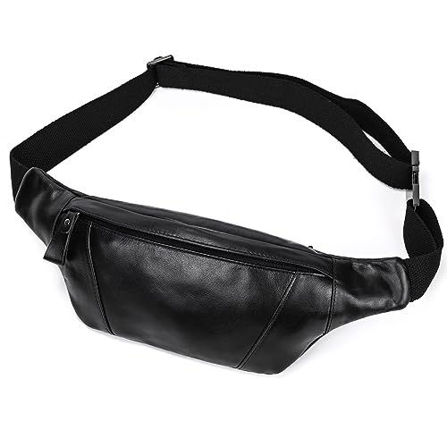 Sac De Taille en Cuir Vintage Fanny Pack pour Hommes Femmes Voyage Chasse Randonnée Escalade Multi-usages Hanche Bum Ceinture Mince Portable Sac à Main...