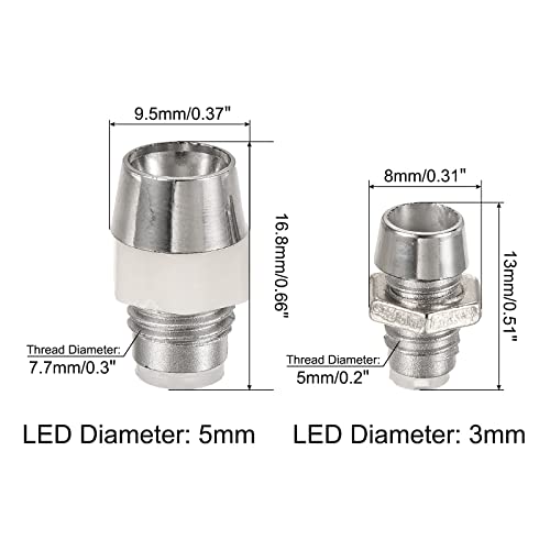 Meccanixity Led Lamp Holders, 3Mm 5Mm Light Bulb Socket For Light-Emitting Diode Lighting, Plastic Chrome Plated Metal 1 Set #TOP1
