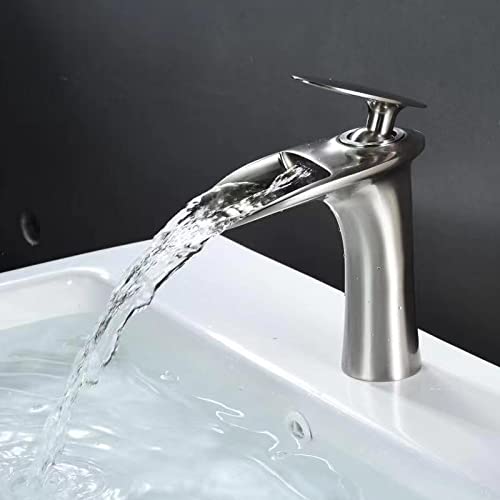 Grifos de cuenca de agua fría y caliente con manejar oro de baño corto