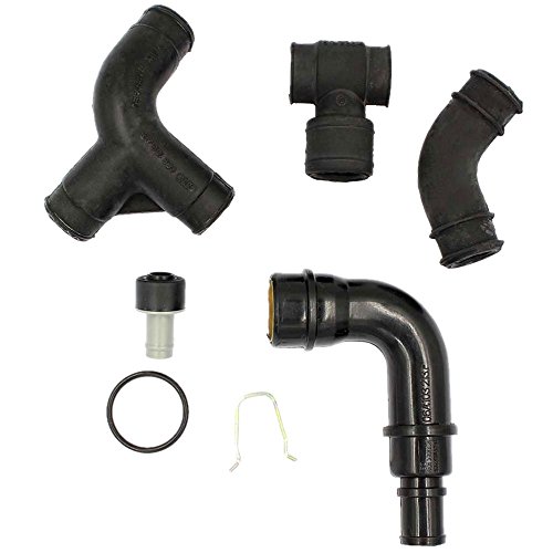 BaiFM Engine Crankcase Valve PCV Breather Tube Vent Hose Kit for Audi A4 VW Passat 1.8L