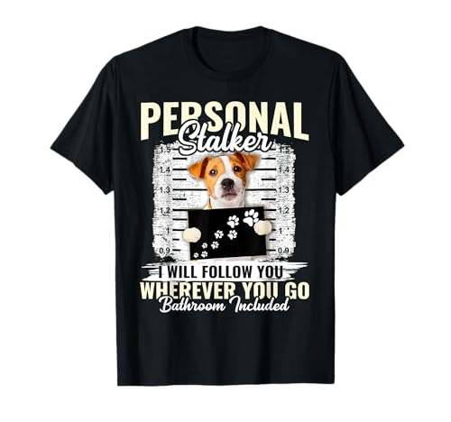 Questo personale Stalker Jack Russell Dog I'll Follow You Wherever You Go Bagno Incluso è un regalo perfetto per le persone che amano gli amanti dei cani, proprietari di cani, amanti di Jack Russell, amano Jack Russell, cuccioli Jack Russell, divertente maglietta mamma Jack Russell, divertente maglietta mamma Jack Russell