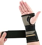 Kecartu Copper Compression Wrist Brace Sleeves, Elastic Knitted Wrist Support Band for Carpal Tunnel, Wrist Pain, Arthritis, Tendonitis, Sport, Gym, Workout - Left & Right - Women/Men (1 Pcs,M)