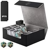 NCONCO Caja de almacenamiento de tarjetas comerciales, caja de almacenamiento de tarjetas para tarjetas intercambiables, capacidad para más de 1750 tarjetas, cierre magnético, funda para tarjetas