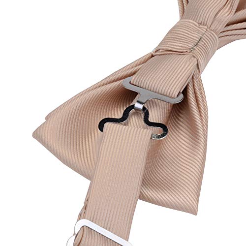 Image of GUSLESON Mens Solid Color Two Layer Pre-tied Bow Tie and Pocket Square Cufflink Set with Gift Box