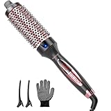 Betahouse Thermal Brush Heated Round Brush Hair Curling Styling for Blowout Look, 1.5 Inch Negative Ion Curling Iron, 5 Heat Temps Hot Curler Dual Voltage Hair Styling Tool