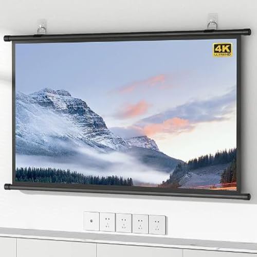 Pantalla Manual Proyector 72 Pulgadas 16:9 HD 4K miniatura 1