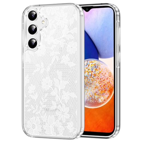 Coque transparente Samsung A14 5G motif floral cadeau fille