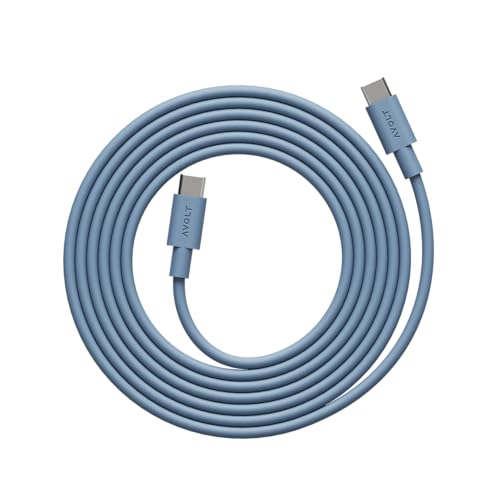 Avolt Cable1 USB C auf USB C Kabel 2m 100W Schnellladekabel Soft Silikon Extra Flexibel (Shark Blue USB Typ C)