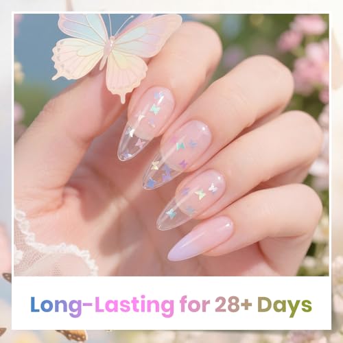 Image of Beetles Glitter Gel Top Coat 15 ml Mirage Butterfly Glitter Shine Top Coat | Long-Lasting for Gel Polish, Butterfly Sparkle Soak-Off UV /LED Gift for Women