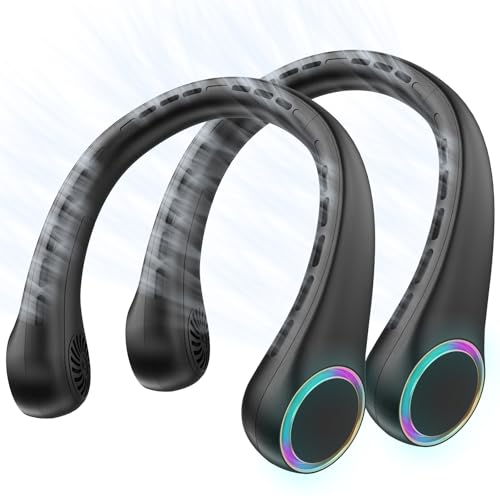 VZZNN 2 Pack Portable Neck Fan, Hands-Free Bladeless Design, 3