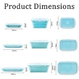 Silicone Lunch Box, Collapsible Folding Food Storage Container with Lid, Portable Bento Box, Microwave, Dishwasher and Freezer Safe, Can be Used to Keep Food Fresh - Image 5