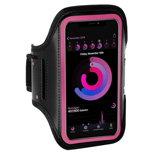 ONEFLOW Brazalete deportivo para teléfono móvil compatible con Realme C21 Armtasche Fitness Armband Sport Running armband Outdoor Handyhülle Joggen Arm Halterung Smartphone Handytasche Pink