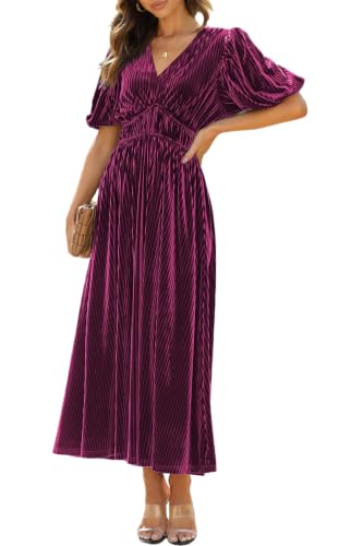 Image of Maxigerui Women's Velvet Maxi Dress Formal Dresses for Wedding Guest Dress