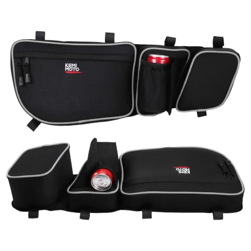 KEMIMOTO X3 Door Bags Storage Bag with Cup Holder Removable Knee Pad Compatible with Can-Am Maverick X3 Front Upper Door 2017-2024 All Models Pack of 2