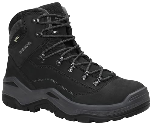 LOWA RENEGADE Work GTX black Mid S3S CI, Sicherheitsschuhe für Herren, leicht, Stahlkappe, Obermaterial: Leder + Textil, Innenfutter: GORE-TEX, Gr. 44