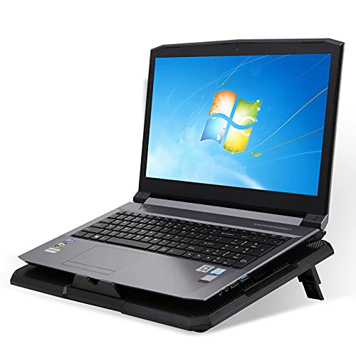 Coolertek-Laptop-Cooling-Pad-Adjustable-Height-Gaming-Laptop-Cooler-Portable-Ultra-Slim-Quiet-Laptop-Notebook-Cooler-Cooling-Pad-Stand-with-3-USB-Powered-Fans-Fits-13-173-Inches-Blue