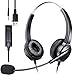 Produktbild USB Headset with Microphone, Lightweight Computer Headset Wired Noise Cancelling Headphones, in-Line Control 3.5mm Jack Call Center Headset for Skype Mac PC Mobile Phone, Online Conference (Black)