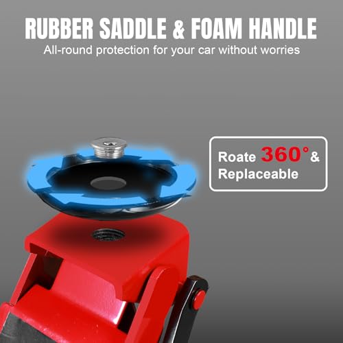 Image of Big RED 3 Ton Low Profile Hydraulic Floor Jack, Dual Pump 6600lbs Heavy-Duty Steel, 3.125 inch-20 inch Lift for Cars /Trucks /SUVs w /Overload Protection & 1-Yr Warranty
