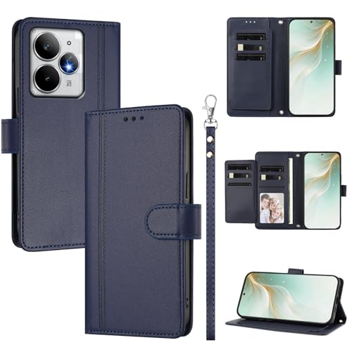 �X�}�z�P�[�X �Ή��@�� for Realme Neo7 Turbo �X�}�z�P�[�X�y�E�H���b�g�f�U�C�� �f���A���J�[�h�X���b�g �L���b�V�� �t���b�v���X�^���h �����h�~�zBlue