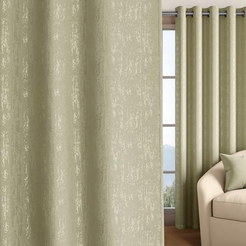 Image of Wakefit Jacquard Room Darkening Curtain | Light Blocking Upto 70% | (7 x 3.9 ft) | Door Curtain | Set of 2 | Reduces Noise | Machine Washable | Smash |Stripe Taupe