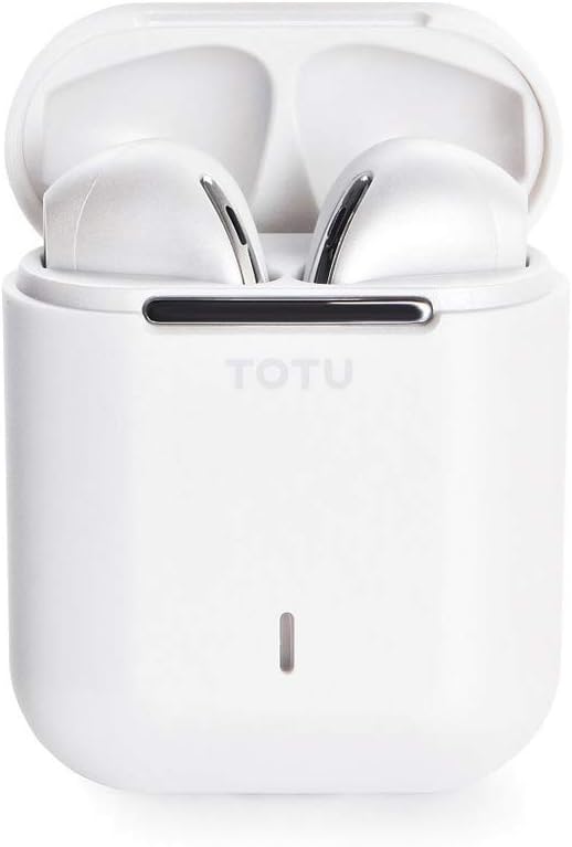 TOTU Shining Series TWS Wireless Earbuds Bluetooth 5.0 Headset Headphones in-Ear Stereo, 20 Hours PlaytimeEAUB-042 (White)