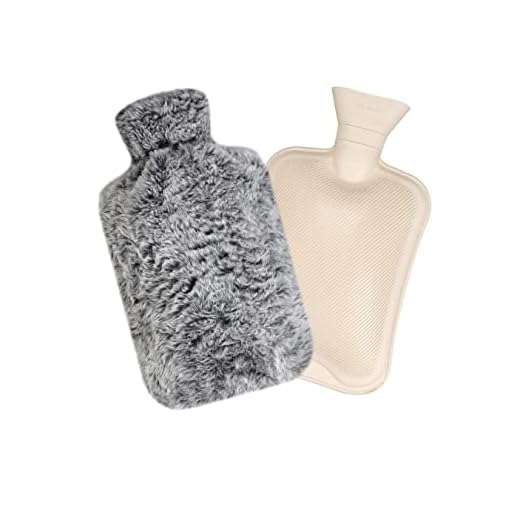 Bolsa de Agua Caliente con Funda,Goma Natural de 2 Litros, Sin BPA, Bolsa de Agua Caliente Duradera para Terapia Fría y Caliente, Almohadilla de Calefacción para Aliviar el Dolor (Oscuro)