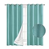 Elegant Comfort Blackout Grommet Top Curtains - 2 Panels Set - Window Treatment, Thermal Insulated, Room Darkening, Energy Saving Window Drapes for Living Room (Set of 2) - W54 X 95inch, Blue