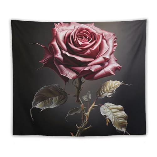 DELIBEST Arazzo con piante, arazzo da parete con rose, decorazione estetica ibrida con rose tea per camera da letto, soggiorno, dormitorio, 127 x 152,4 cm