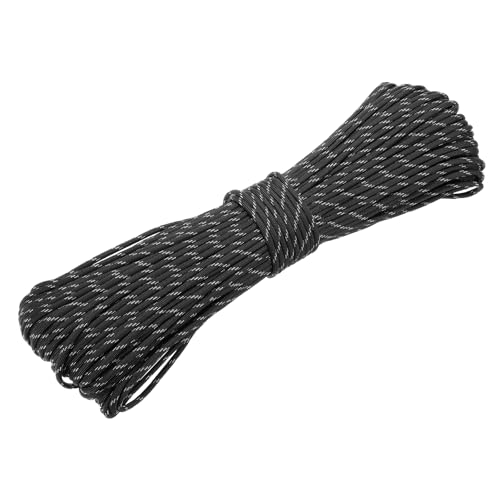Corde Paracord 550lb de 200ft en nylon résistant noir et blanc pour le camping