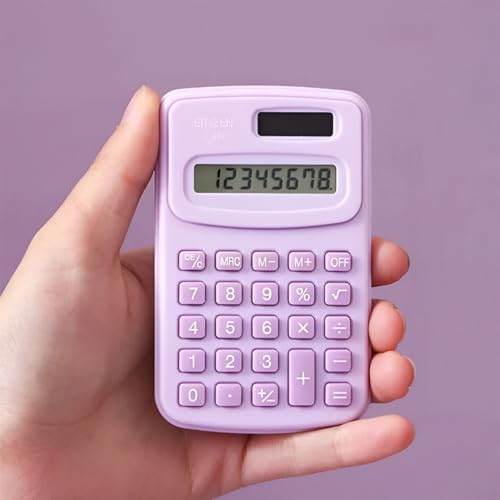 Image of SYGA Mini 8-Digit Electronic Calculator - Cute & Simple Scientific Calculator for Students & Office, Small & Portable Design (Violet)