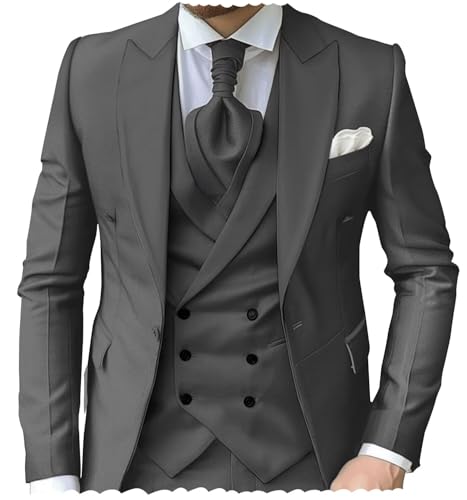 TUXBURNTXZ Mens 3 Piece Suits for Men Slim Fit Wedding Tuxedo Suit Fashion Formal