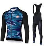 UGLYFROG Hombres Chaqueta de Ciclismo MTB Invierno Térmico Respirable Cómodo Manga Larga Maillots+Pantalones de Acolchado 3D para Hombres Conjunto Completo Equipo de Cycling FAXBY1901