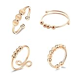❤ ANILLOS DE MEDITACIÓN PARA ALIVIAR EL ESTRÉS: Estos anillos giratorios te ayudarán a inquietarte en todas partes mientras eres hermosa y sin distraer tu entorno. Los anillos de meditación tienen efectos meditativos, calmantes y de alivio de la ansiedad.