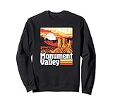 monument valley vintage sunset 80s retro distressed felpa