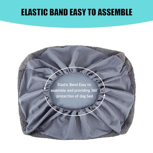 Bezüge für Hundebetten,Ersatz Hundebett Weicher Plüsch Bezug,Wasserdicht Waschbar Abnehmbare Bezug für Haustier Hundekissen (XL:112x89x15 cm)