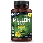 Mullein Leaf Extract for Lungs 15,000mg – High Strength 50:1 Concentrate, 4 Month Supply – 120 Vegan Mullein Leaf Capsules – UK Made by New Leaf