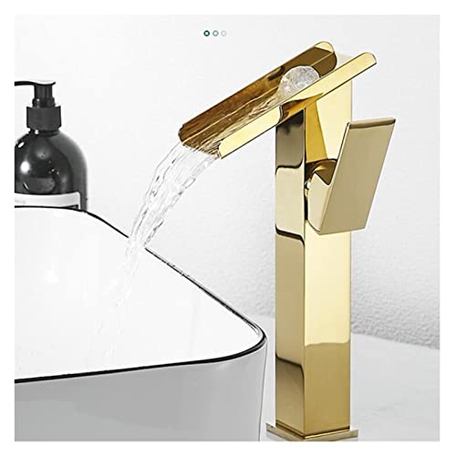 Robinet de lavabo cascade en laiton chrome haut mitigeur salle de bains - 4