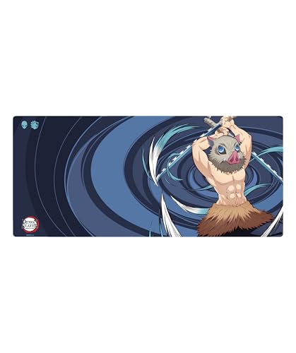 Demon Slayer Kimetsu No Yaiba Inosuke Gaming Mouse Pad, Computer Mouse Mat, Flat Stitched Edge, Non-Slip Rubber Base, Gamers & Office Use - Officially Licensed
