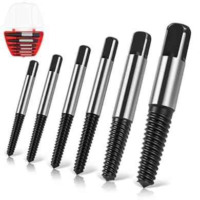 Foto di Flintronic 6 Pezzi Estrattore Viti Danneggiate, con Scatola di Conservazione, Set Estrattori per Viti Professionale, Materiale in Acciaio al Carbonio per Viti Danneggiate, Rotte o Strippate-Argento