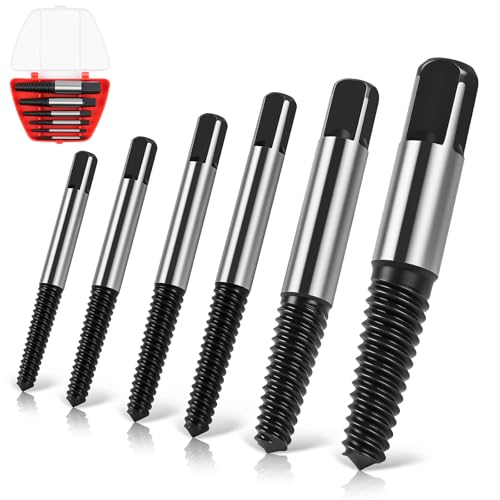 Flintronic 6 Pièces Extracteur De Vis, Embouts Extracteurs de vis Cassées, Tourne a Gauche Extracteur de Boulons, pour Retirer Les Vis Endommagées, Rouillées, Coincées ou Cassées