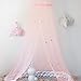 Oyfel Moustiquaire de Lit Bébé Fille Ciel de Lit Rose Respirant Ventilé Filet de Moustique Bebe Chambre Deco Dôme à Grille Baldaquin avec Plumes et étoiles