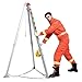 WXPWAMZ Fire Fighting Rescue Tripod, Emergency Confined Space Tripod Kit with 1200 1800 2600 Lbs Winch, Foldable Rescue Safety Tripod Lifting Hoist Tool Derrick Crane for Sewer Well Tunnel Entry(18