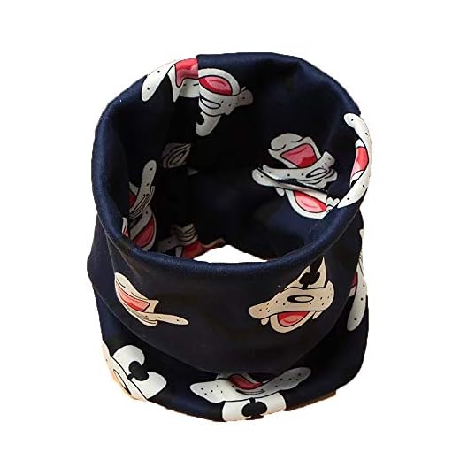 Braga para El Cuello De Algodón Térmica Infantil para Niños Y Niñas Doble Capa con Dibujo Unisex con Borreguito Forrado por Dentro para Invierno Cálido (Perro, Mayor de 2 Años)